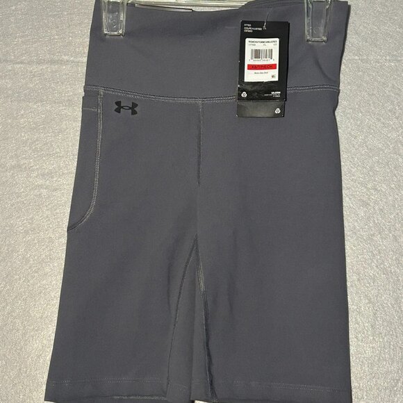 NWT UNDER ARMOUR WOMEN'S UA MOTION BIKE SHORTS - Size X SMALL/ GRAY - Picture 1 of 14